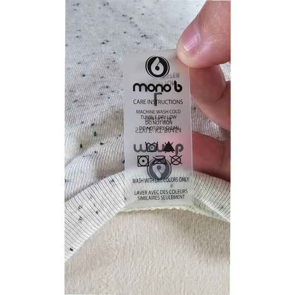 Mono B Speckled Pocket Sweatshirt Tee – Size L - Picture 5 of 8